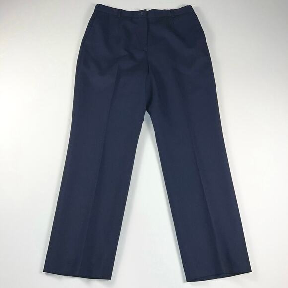 Pendleton Pants - Pendleton Virgin Wool Flat Front Fully Lined Navy Blue Dress Pants Size 10